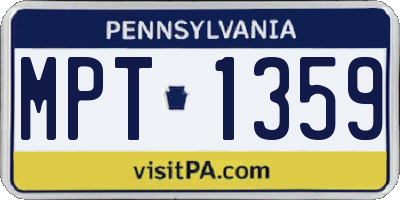 PA license plate MPT1359