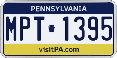 PA license plate MPT1395