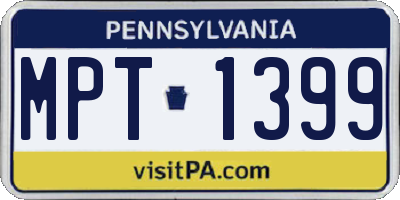PA license plate MPT1399