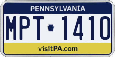 PA license plate MPT1410