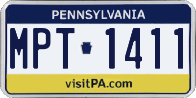 PA license plate MPT1411