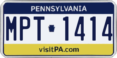 PA license plate MPT1414