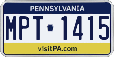 PA license plate MPT1415