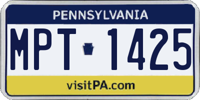 PA license plate MPT1425