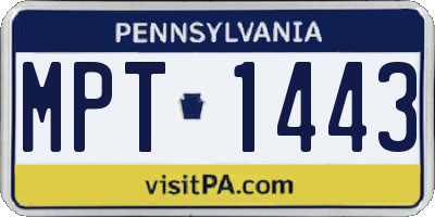 PA license plate MPT1443