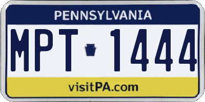PA license plate MPT1444