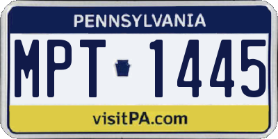 PA license plate MPT1445