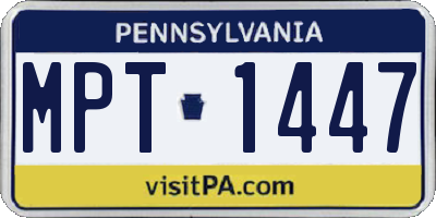 PA license plate MPT1447