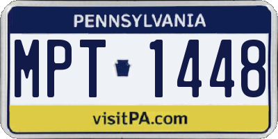 PA license plate MPT1448