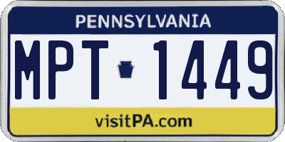 PA license plate MPT1449