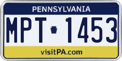 PA license plate MPT1453