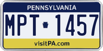 PA license plate MPT1457