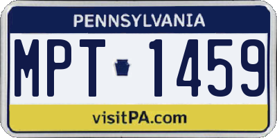 PA license plate MPT1459