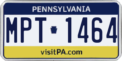 PA license plate MPT1464