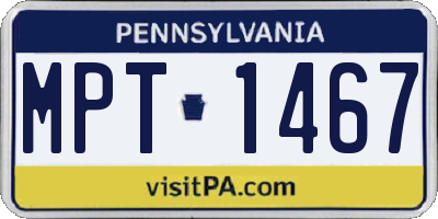 PA license plate MPT1467