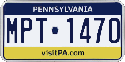 PA license plate MPT1470