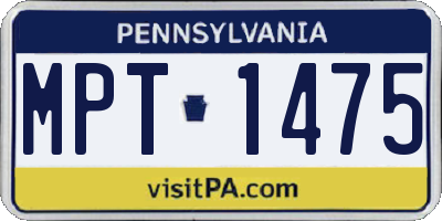 PA license plate MPT1475