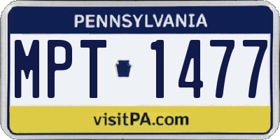 PA license plate MPT1477