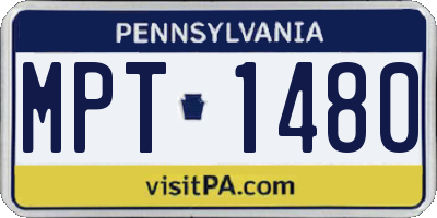PA license plate MPT1480
