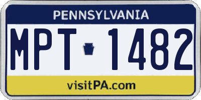PA license plate MPT1482