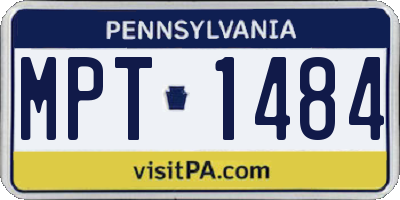 PA license plate MPT1484