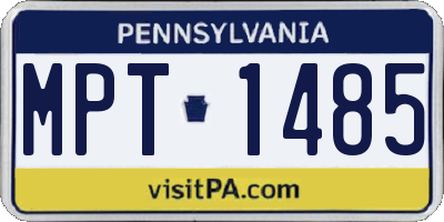 PA license plate MPT1485