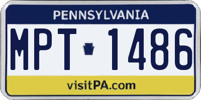 PA license plate MPT1486