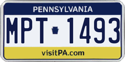 PA license plate MPT1493