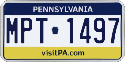 PA license plate MPT1497
