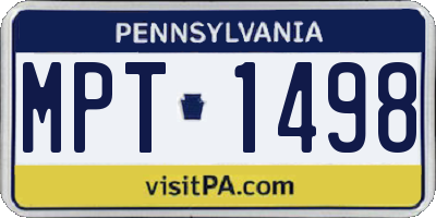 PA license plate MPT1498