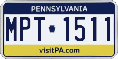 PA license plate MPT1511