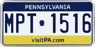 PA license plate MPT1516