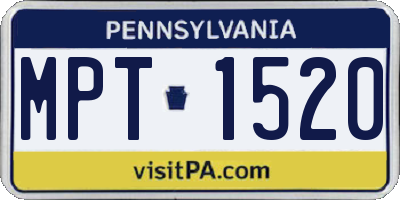 PA license plate MPT1520
