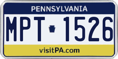 PA license plate MPT1526