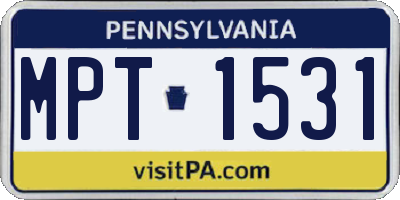 PA license plate MPT1531