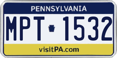 PA license plate MPT1532