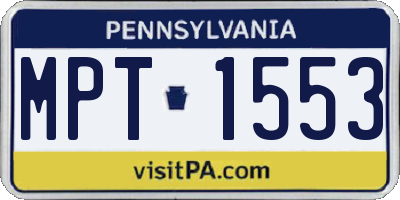PA license plate MPT1553