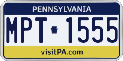 PA license plate MPT1555