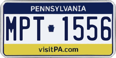 PA license plate MPT1556