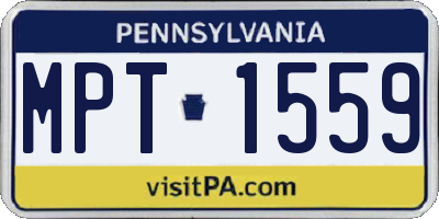 PA license plate MPT1559
