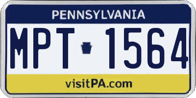 PA license plate MPT1564