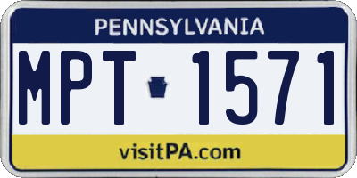 PA license plate MPT1571