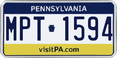 PA license plate MPT1594