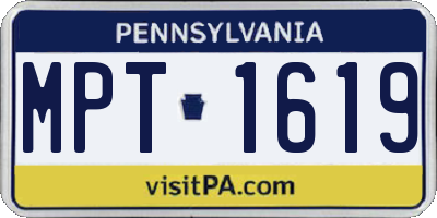 PA license plate MPT1619