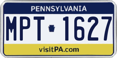 PA license plate MPT1627