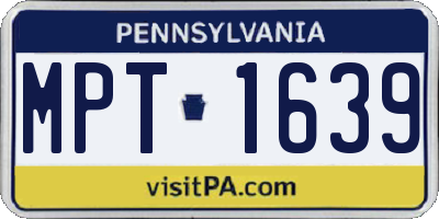 PA license plate MPT1639