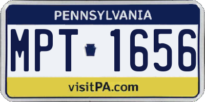 PA license plate MPT1656