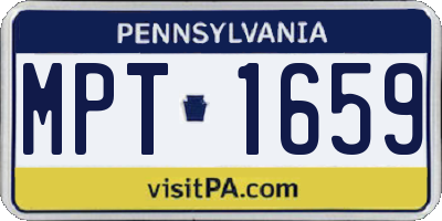 PA license plate MPT1659
