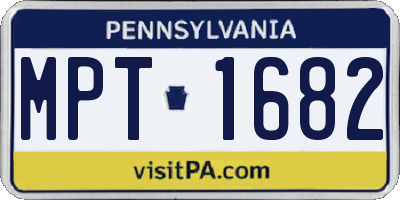 PA license plate MPT1682