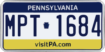 PA license plate MPT1684